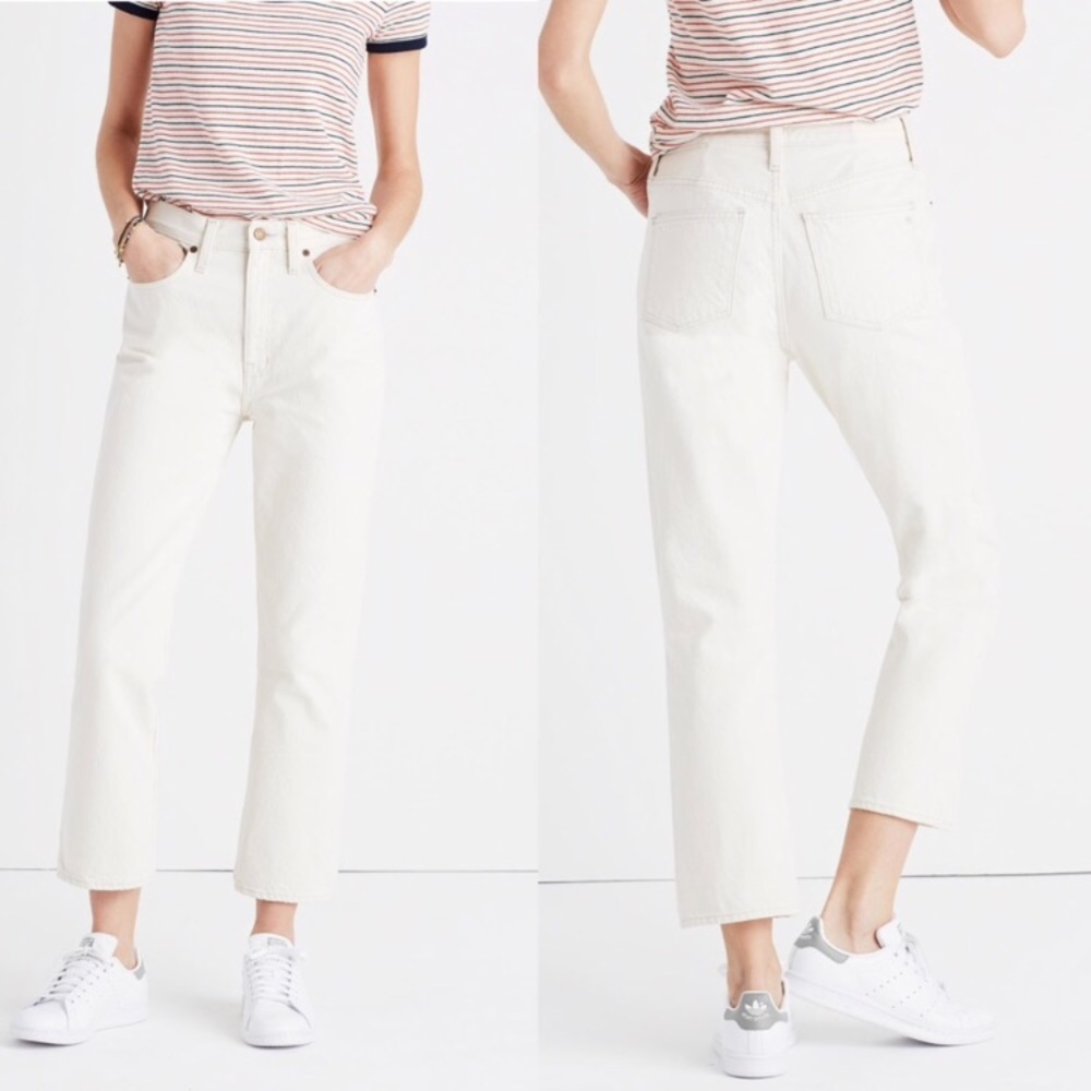 Madewell Tall Retro Crop Bootcut in Ecru Wash